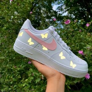 Custom Made Reflective Pink Mini Butterfly Nike Air Force 1